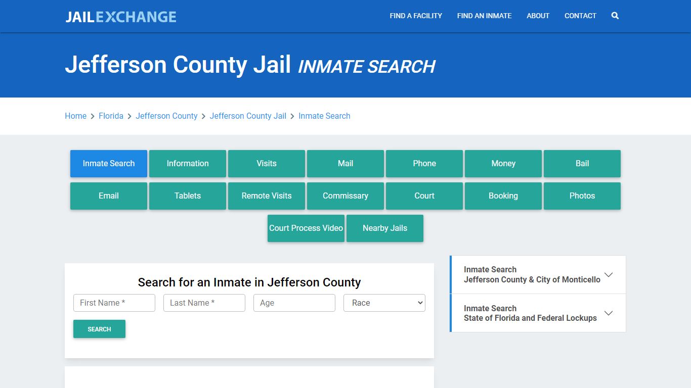 Jefferson County Jail, FL Inmate Search: Roster & Mugshots