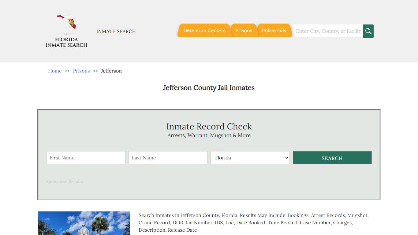 Jefferson County Jail Inmates - Florida Inmate Search